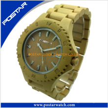 Relojes de madera vendedores superiores de los hombres del cuarzo relojes color de madera casual